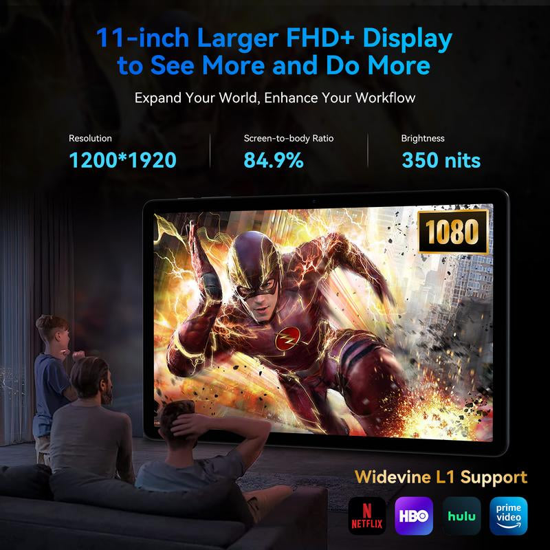 11'' Tablet Android 16, 24GB RAM 128GB ROM /2TB TF, 8000Mah, T7250 CPU+13MP Camera with Gemini AI, Widevine L1, 2 in 1 Tablets with Keyboard Mouse Stylus